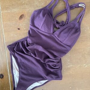 Cupshe Deep Purple Textured Swimsuit